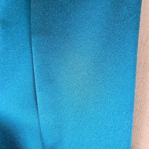 Valerie Stevens Size 12 Turquoise Blazer 100% Silk 1 Button Front Closure Lined - Picture 8 of 12